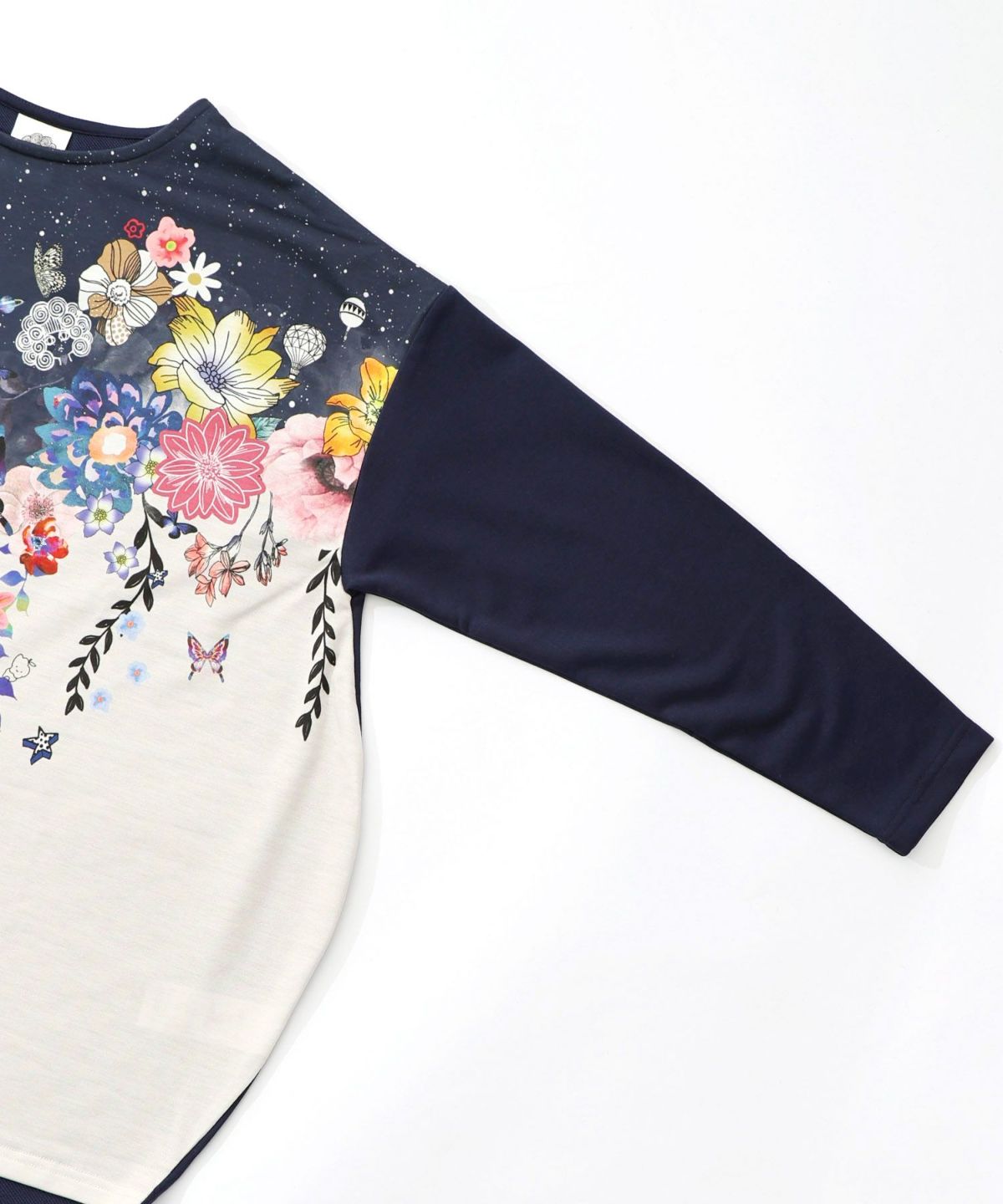花×夜空柄ミックス裏毛チュニック-12