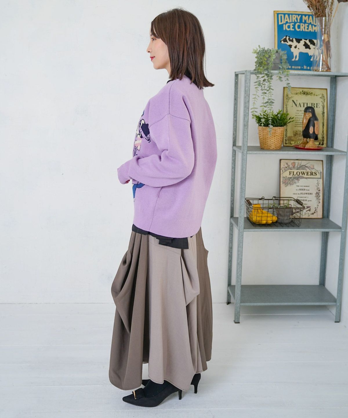 風船ネコちゃんジャガードニットカーディガン-9