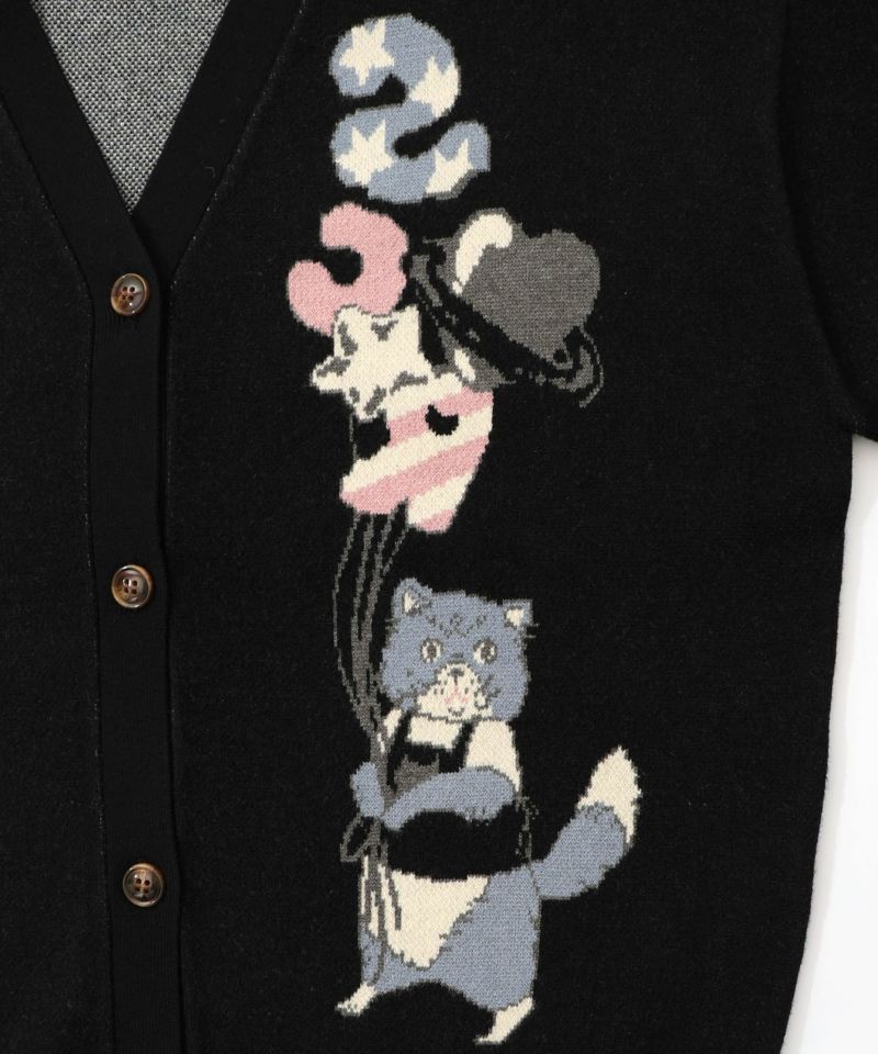 風船ネコちゃんジャガードニットカーディガン-15