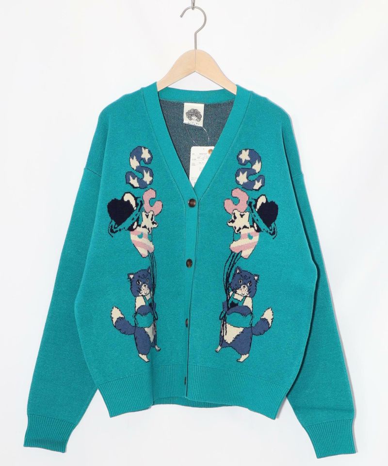 風船ネコちゃんジャガードニットカーディガン-16