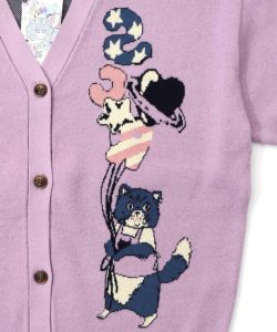 風船ネコちゃんジャガードニットカーディガン-19