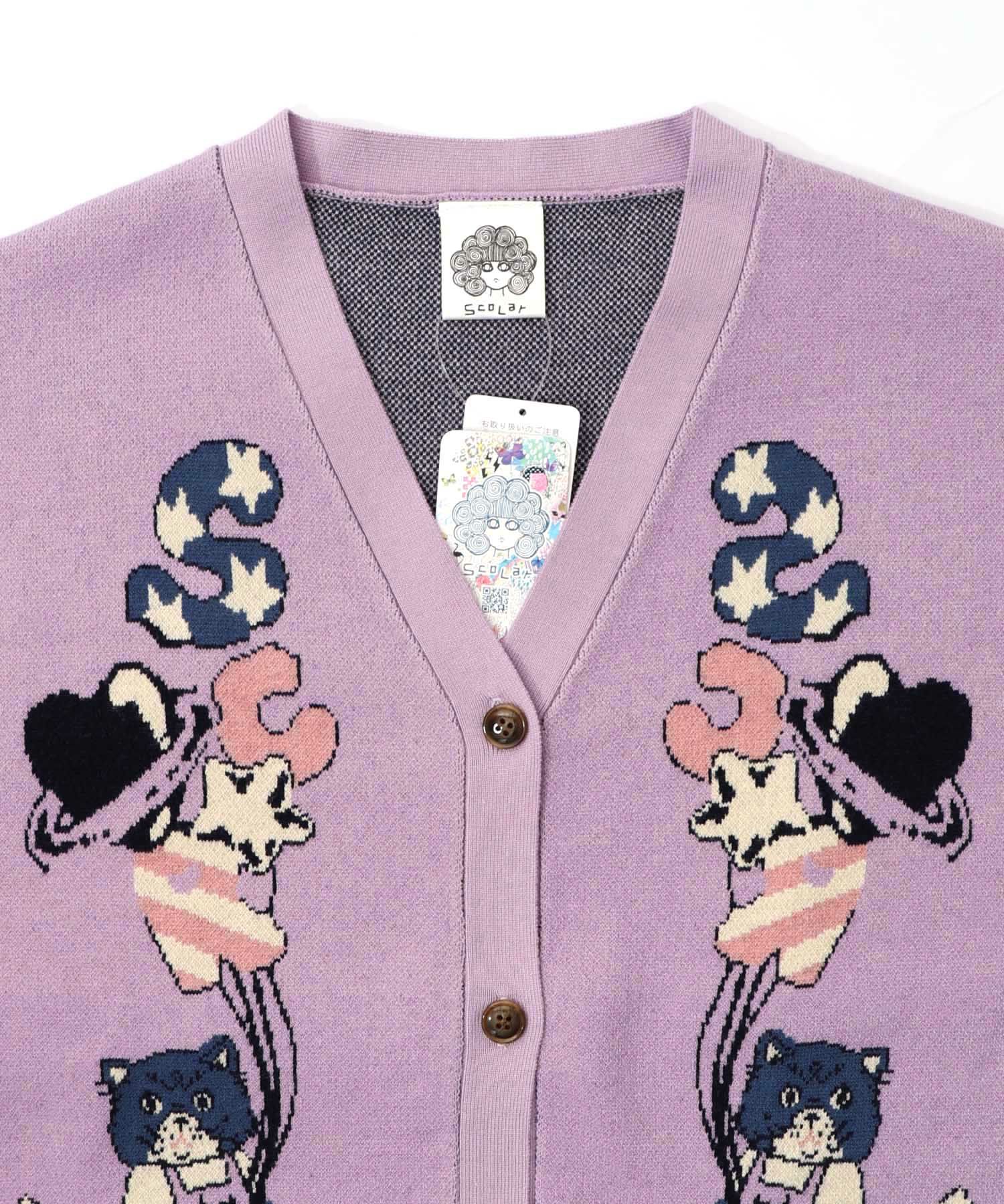 風船ネコちゃんジャガードニットカーディガン-20