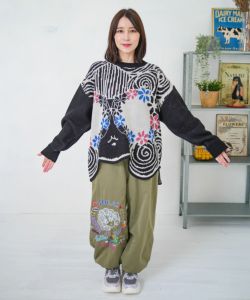 saruwa2様 153726：グラサンスカラーちゃんダブルジャガードニットプルオーバーの