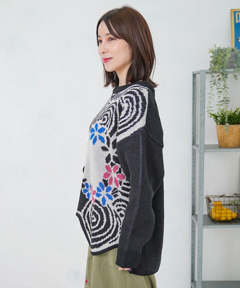 グラサンスカラーちゃんダブルジャガードニットプルオーバー-4