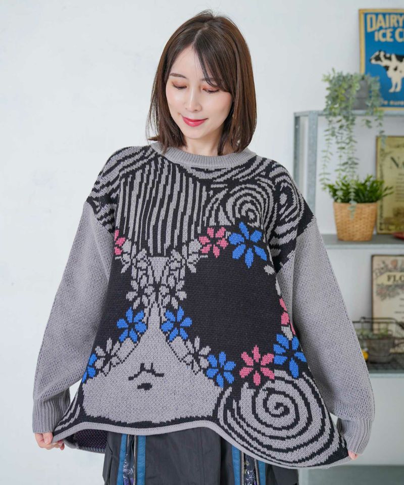 グラサンスカラーちゃんダブルジャガードニットプルオーバー-7