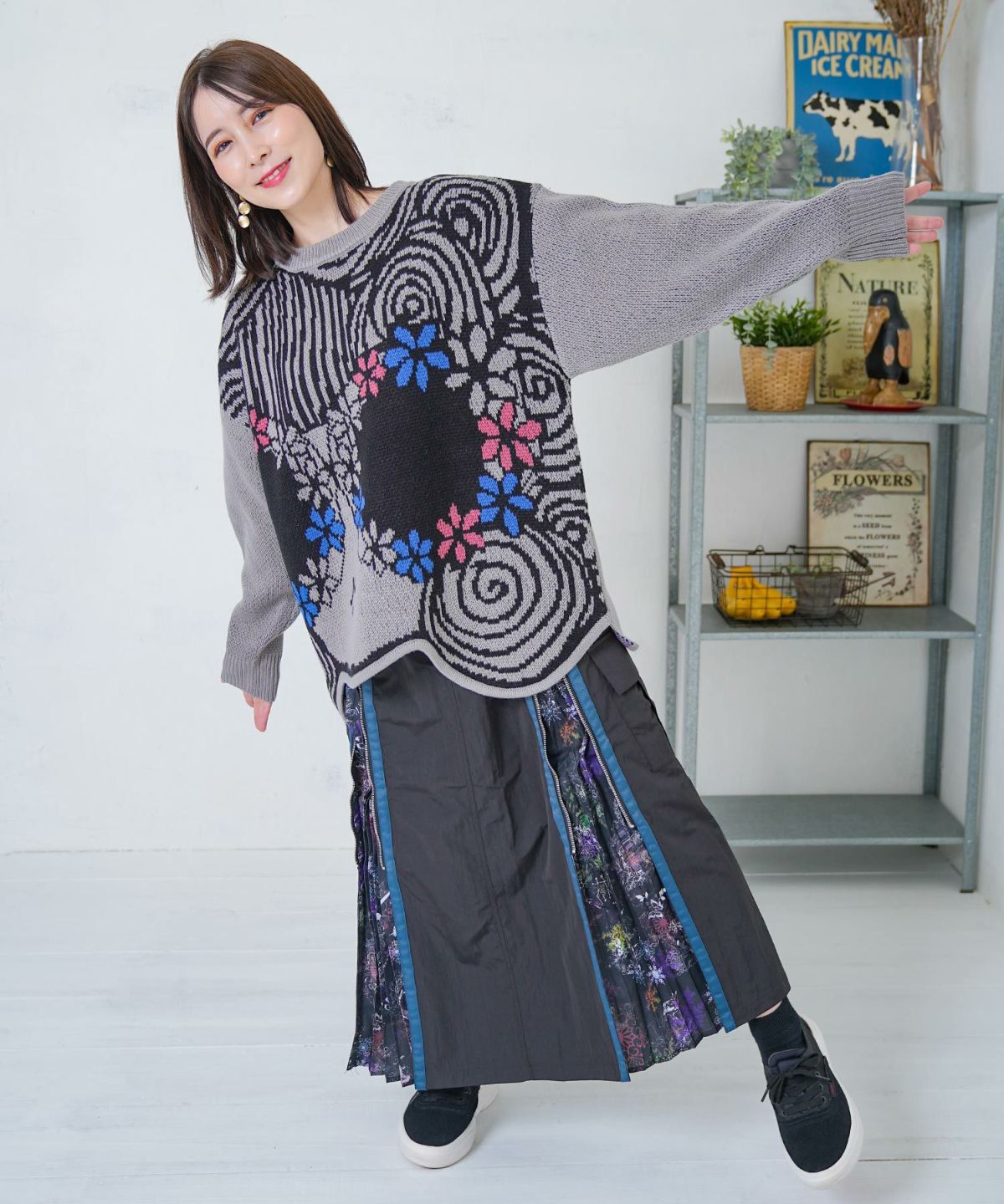 グラサンスカラーちゃんダブルジャガードニットプルオーバー-8