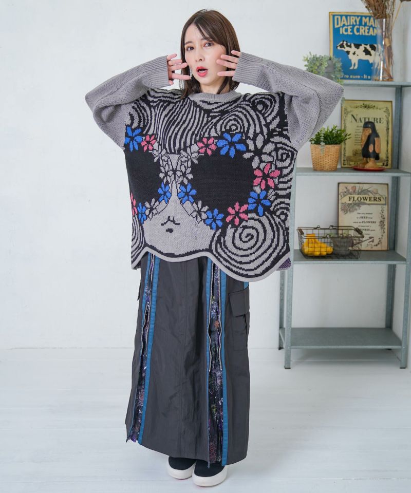 グラサンスカラーちゃんダブルジャガードニットプルオーバー-9