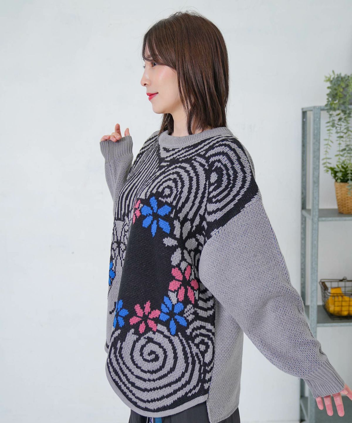 グラサンスカラーちゃんダブルジャガードニットプルオーバー-10