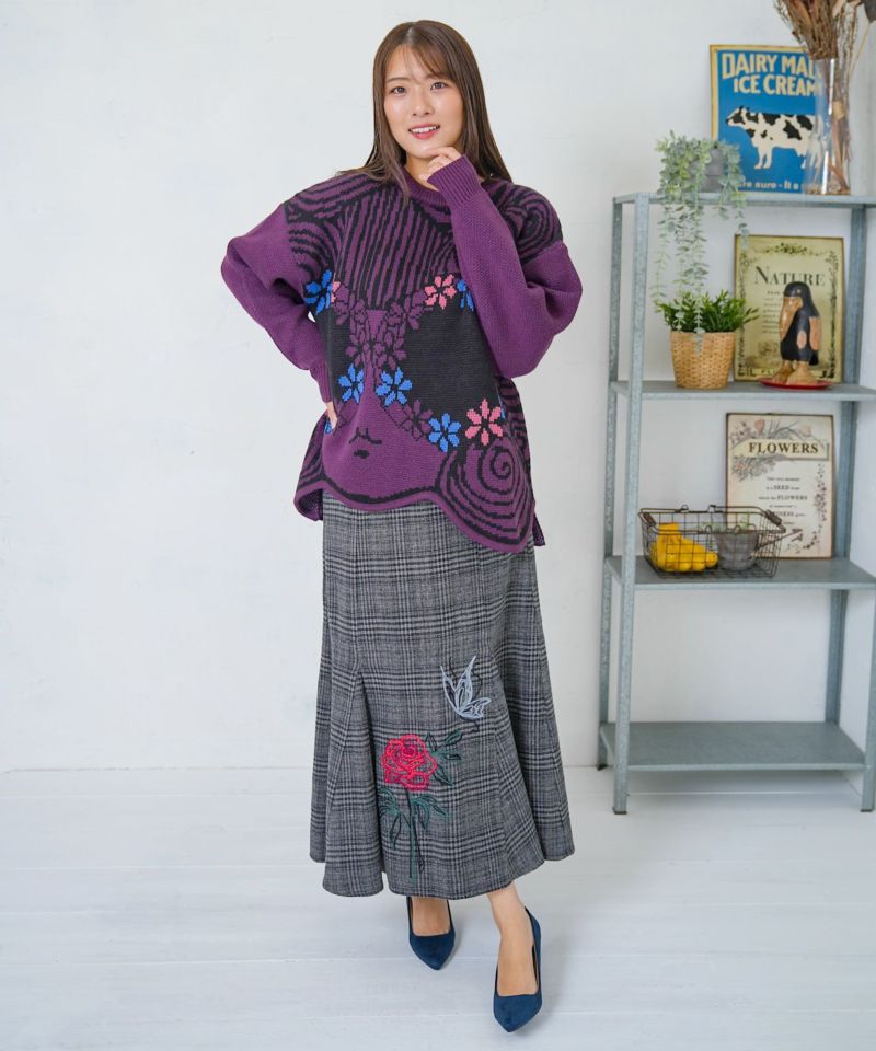 グラサンスカラーちゃんダブルジャガードニットプルオーバー-15