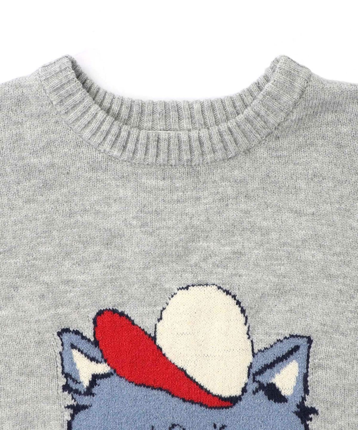 キャップネコ柄ジャガードニットプルオーバー-31