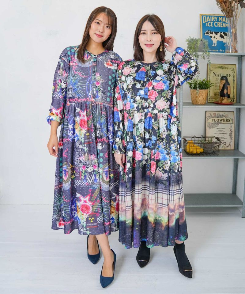 2柄展開クラッシュベロアワンピース-1