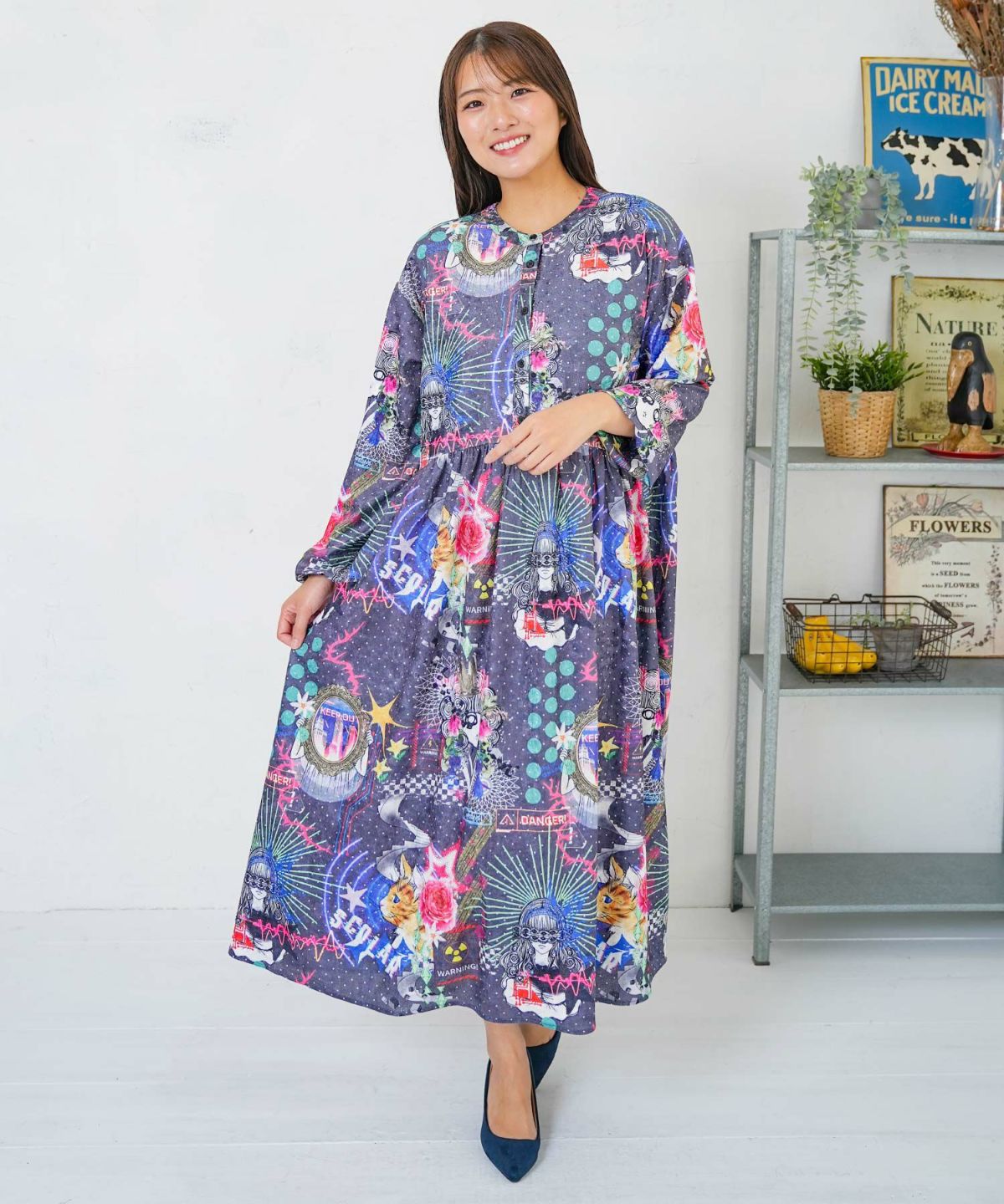 2柄展開クラッシュベロアワンピース-3