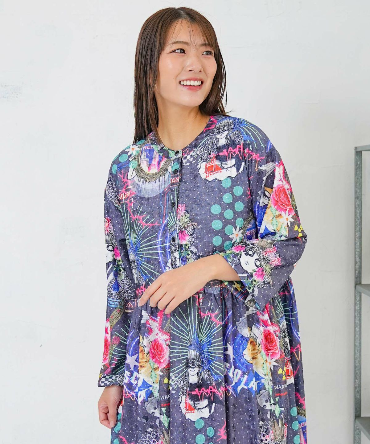 2柄展開クラッシュベロアワンピース-4