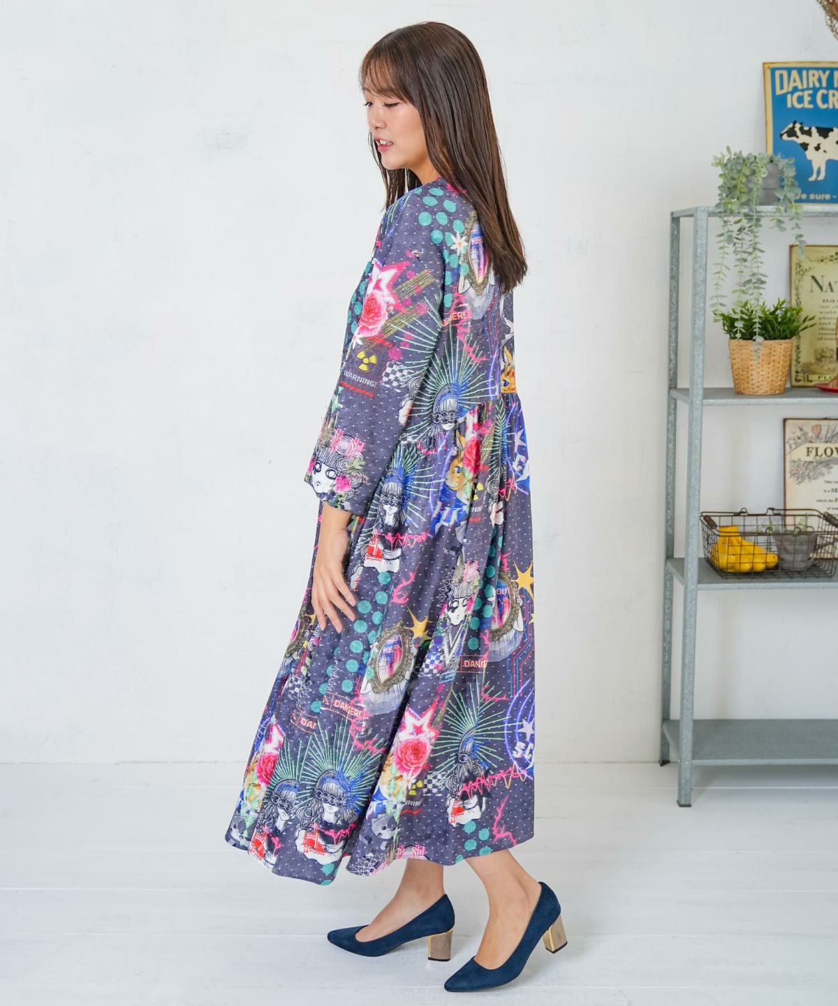 2柄展開クラッシュベロアワンピース-5