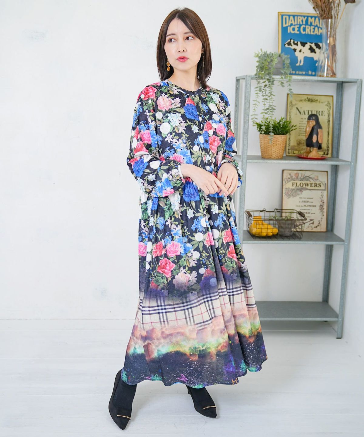 2柄展開クラッシュベロアワンピース-12