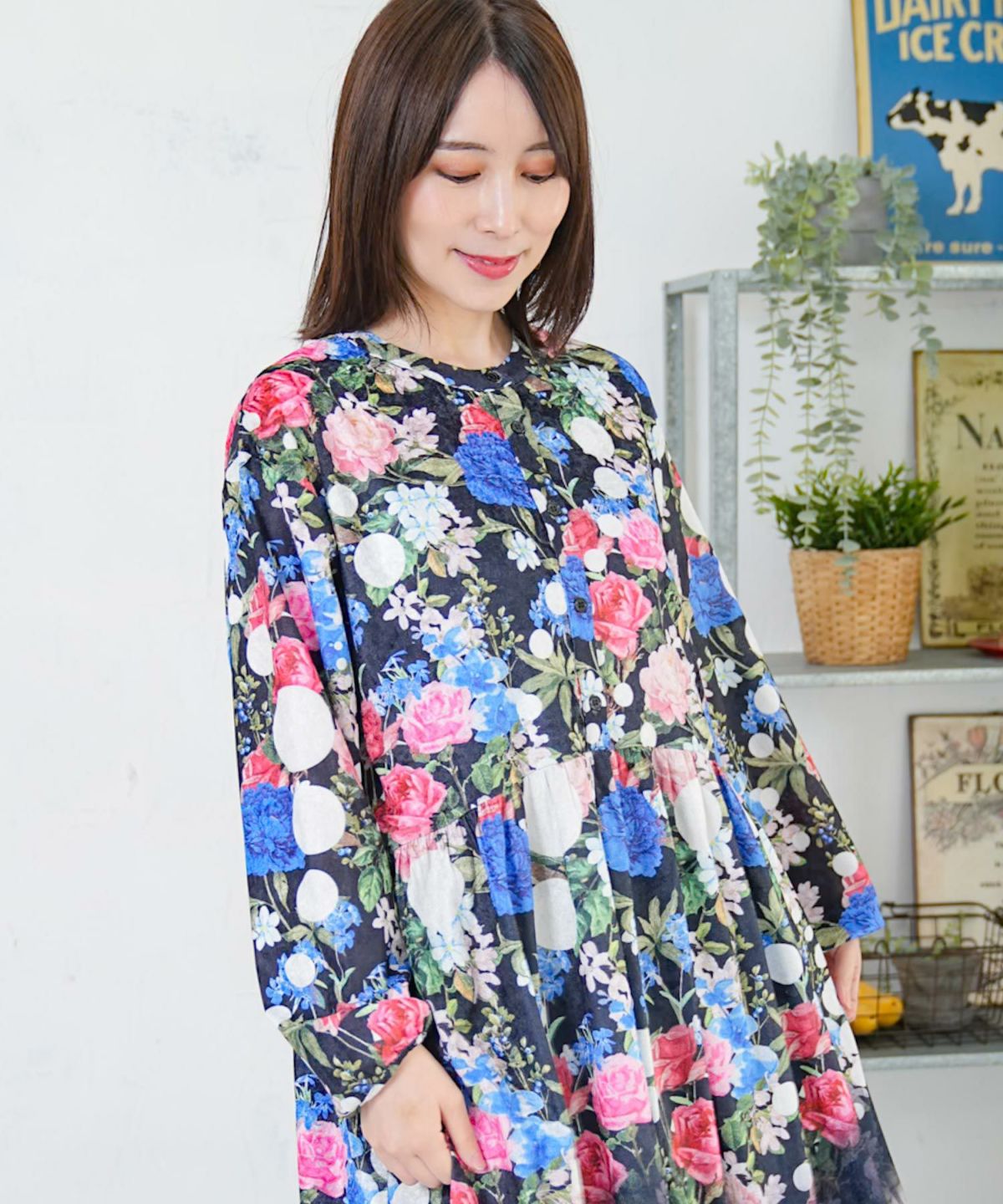 2柄展開クラッシュベロアワンピース-13