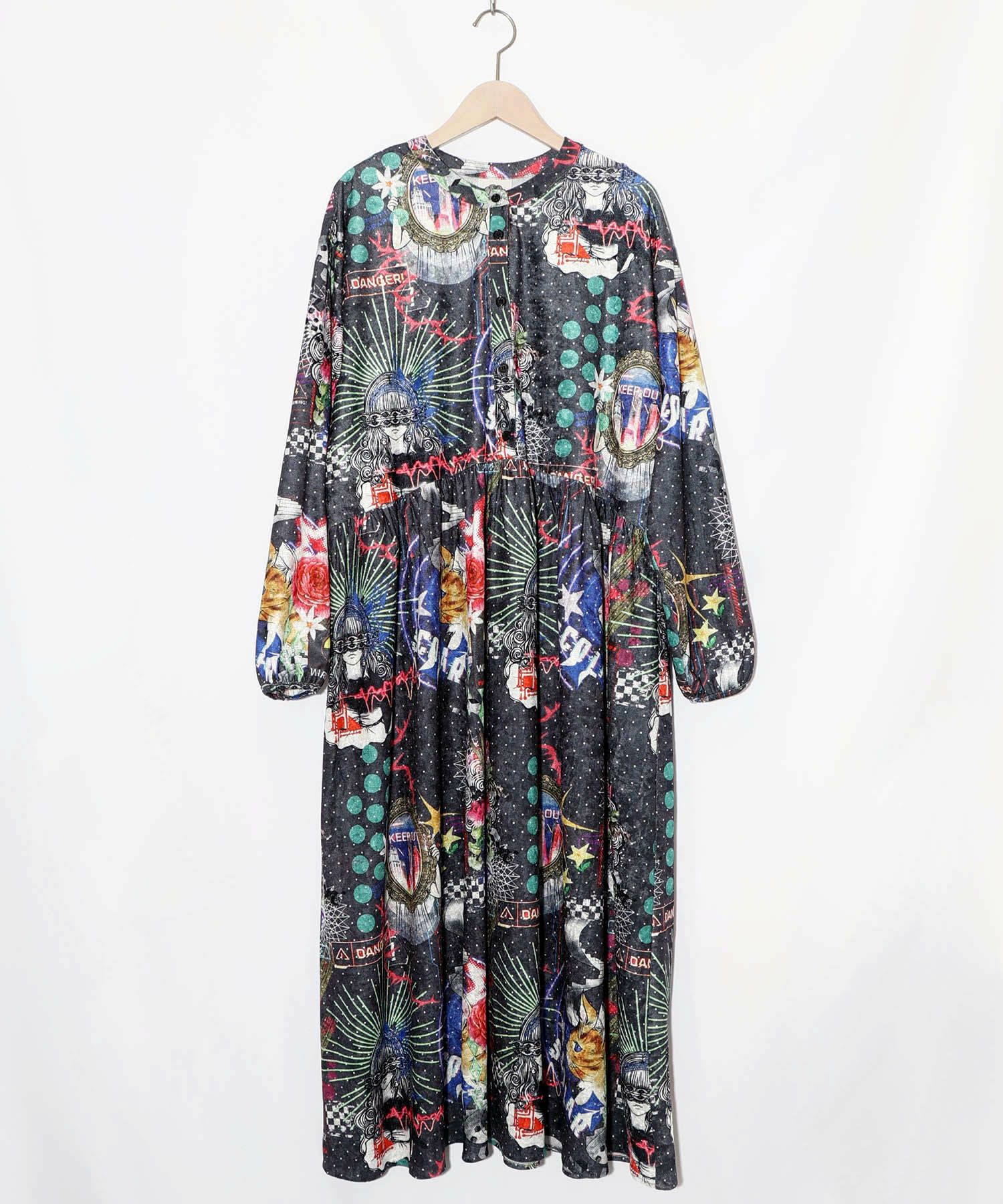 2柄展開クラッシュベロアワンピース-19