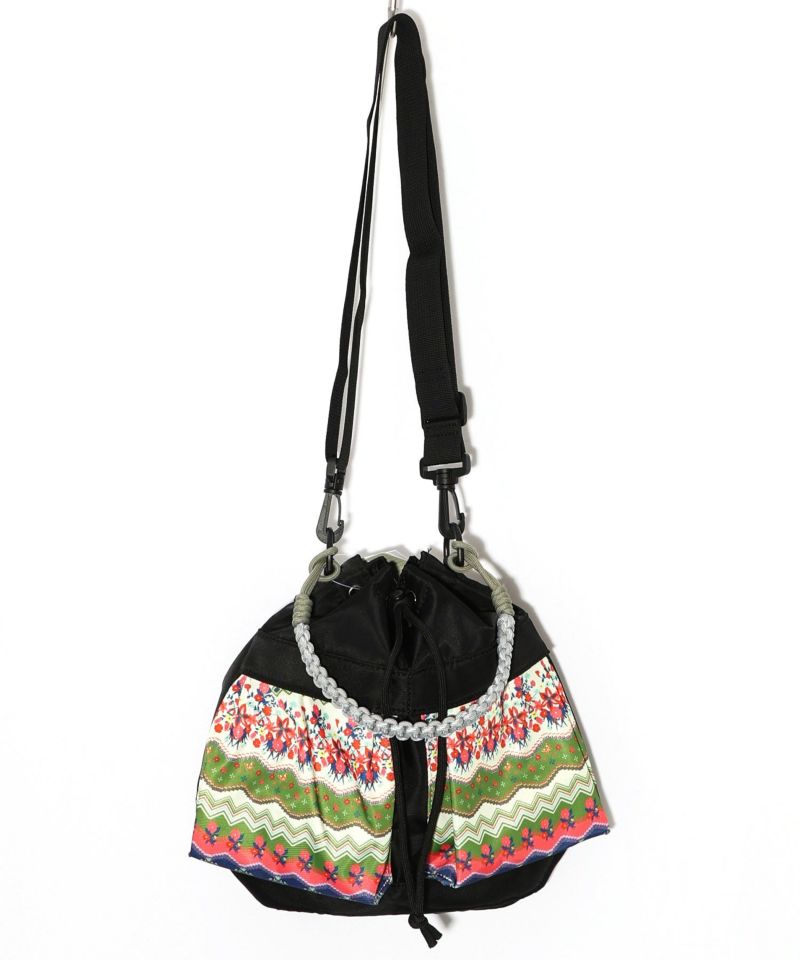 民族風柄配色パラコード付き巾着バッグ-9