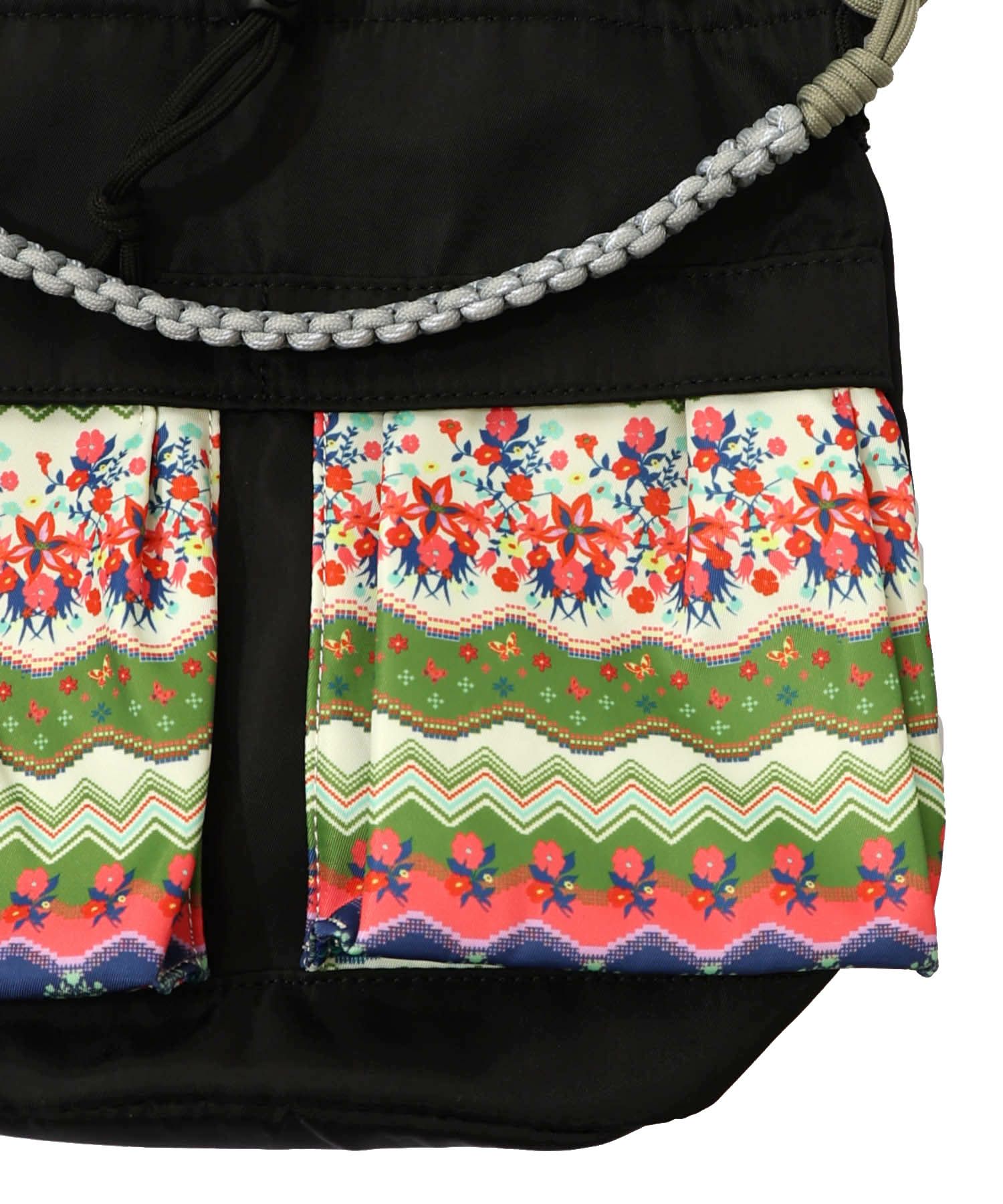 民族風柄配色パラコード付き巾着バッグ-10