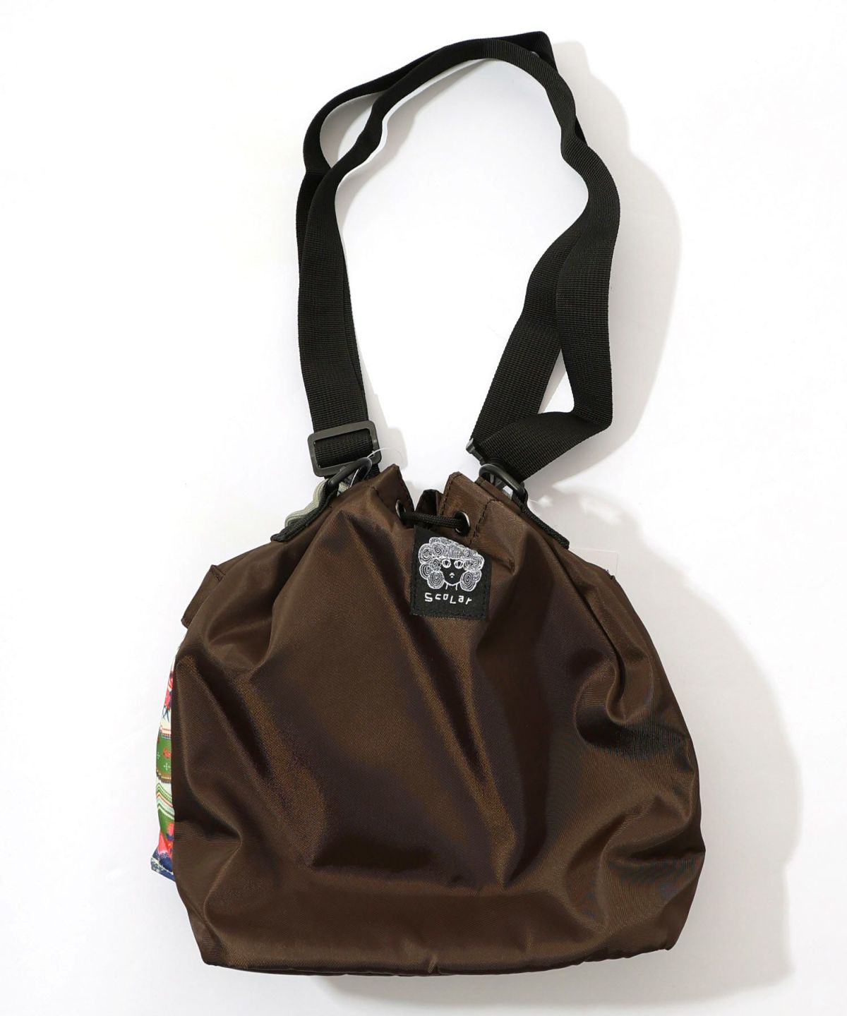 民族風柄配色パラコード付き巾着バッグ-14