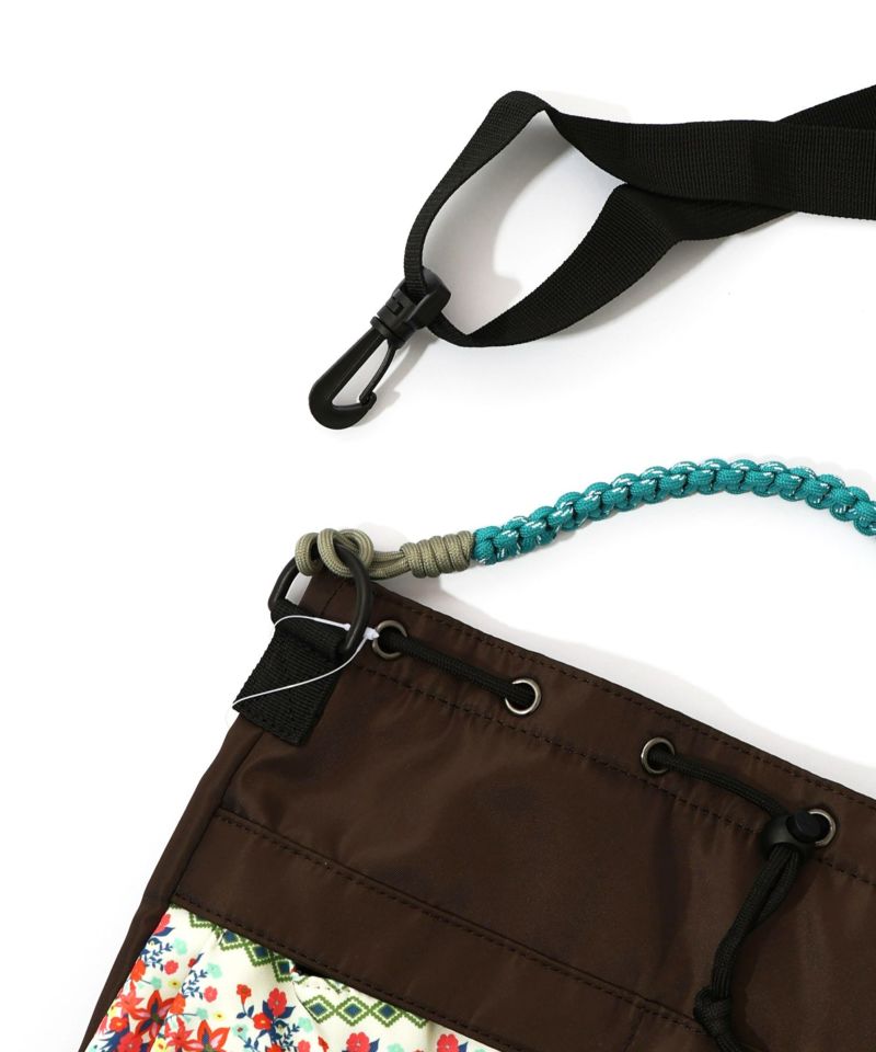 民族風柄配色パラコード付き巾着バッグ-17