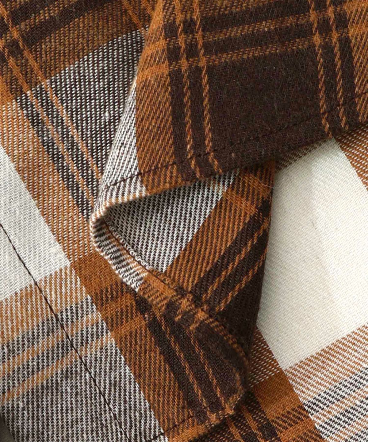 クマ花柄コーデュロイ×チェック異素材切替シャツ-29