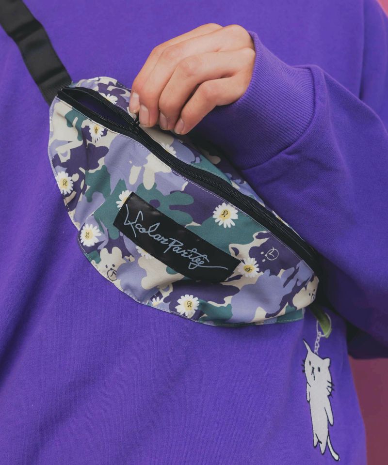 フェイクボディバッグ×ネコ刺繍付き裏毛プルオーバー-12