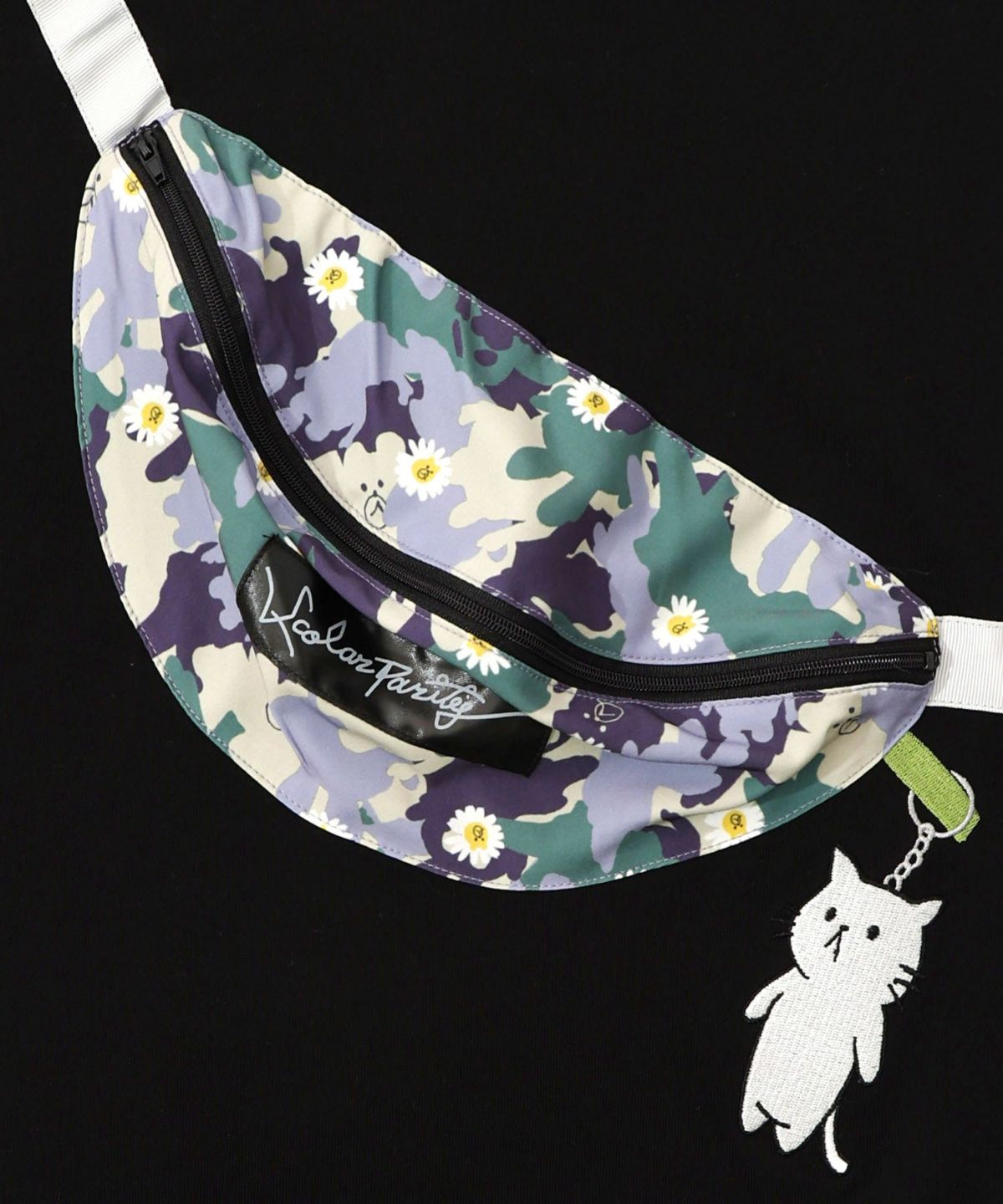 フェイクボディバッグ×ネコ刺繍付き裏毛プルオーバー-17