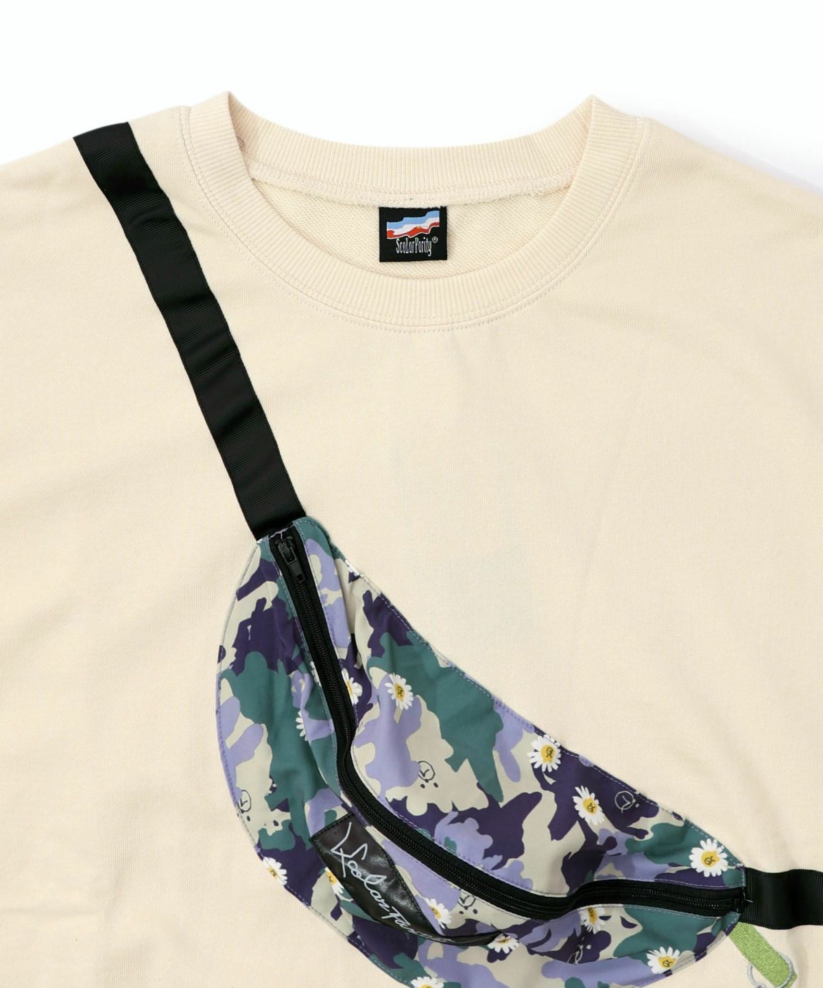 フェイクボディバッグ×ネコ刺繍付き裏毛プルオーバー-20