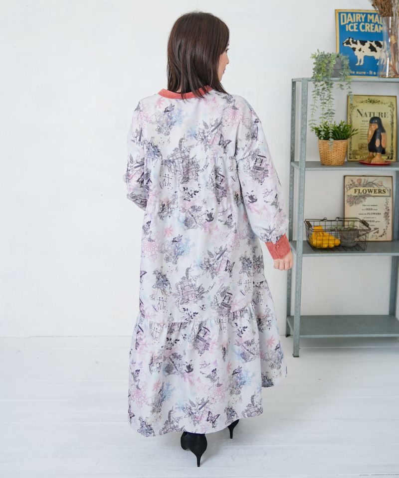 星座・楽器・雪の結晶柄 布帛×コーデュロイワンピ-12