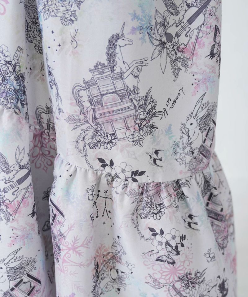 星座・楽器・雪の結晶柄 布帛×コーデュロイワンピ-15