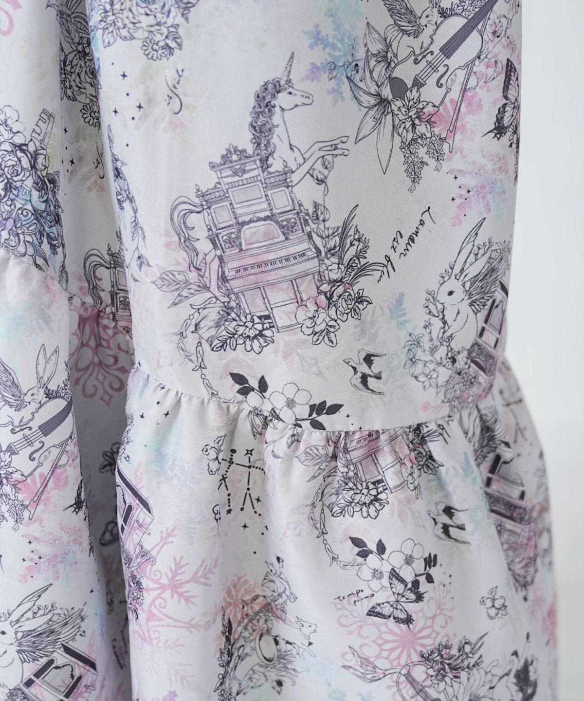 星座・楽器・雪の結晶柄 布帛×コーデュロイワンピ-15