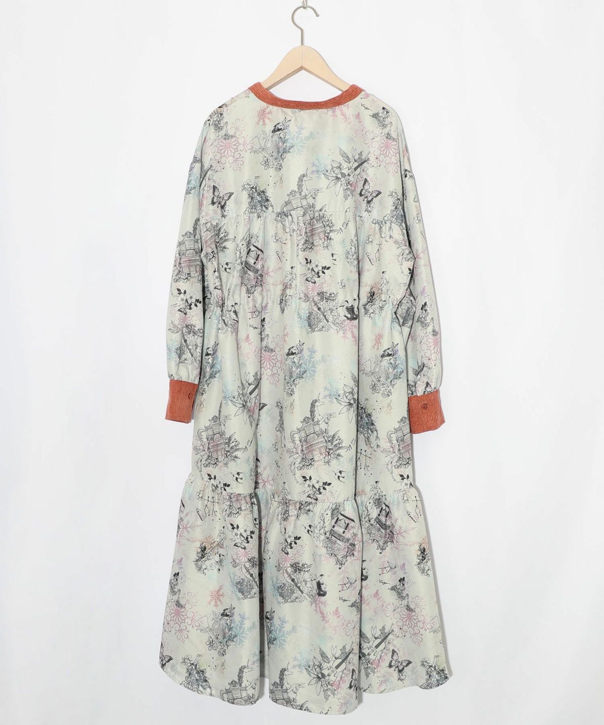 星座・楽器・雪の結晶柄 布帛×コーデュロイワンピ-17