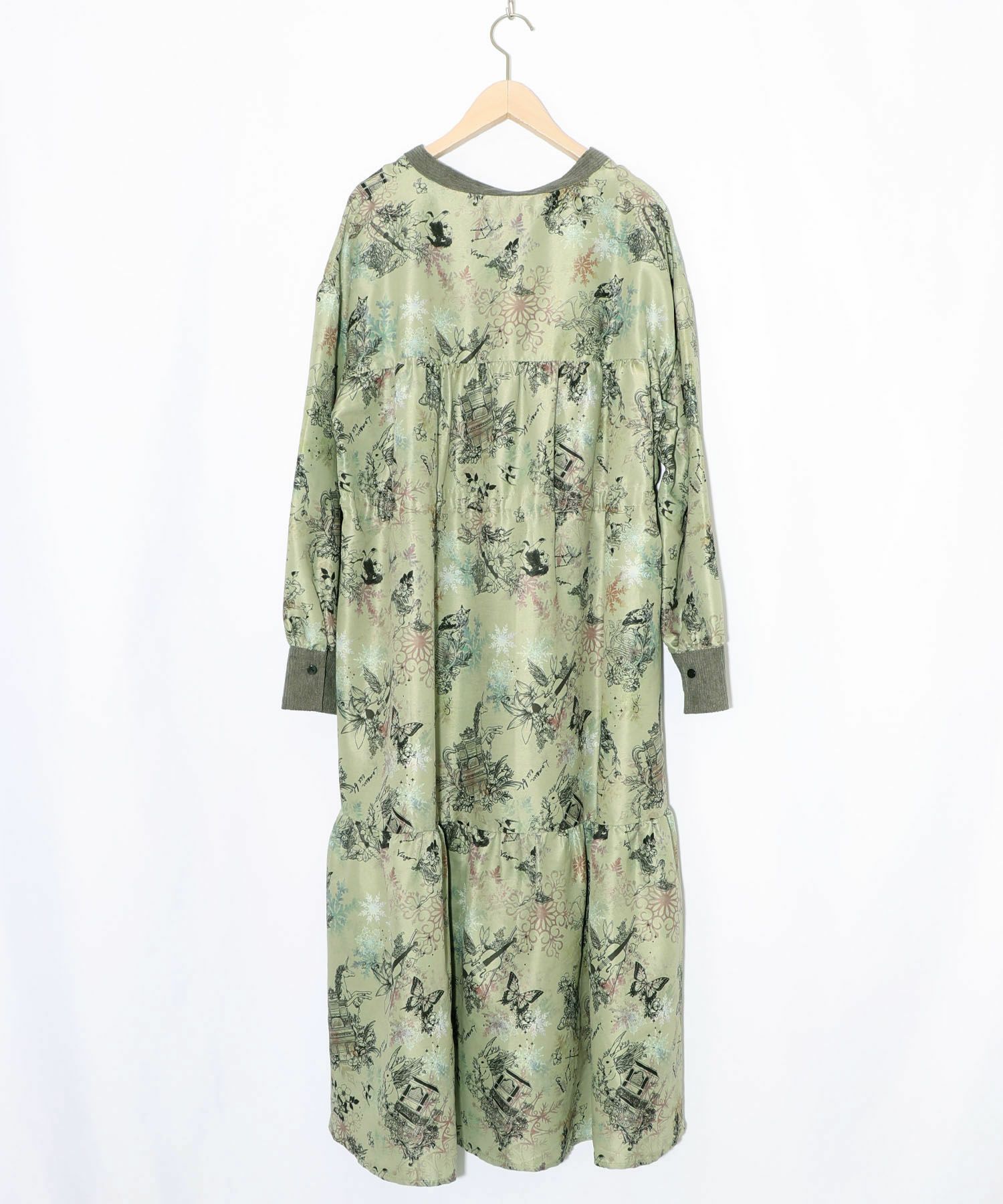 星座・楽器・雪の結晶柄 布帛×コーデュロイワンピ-23