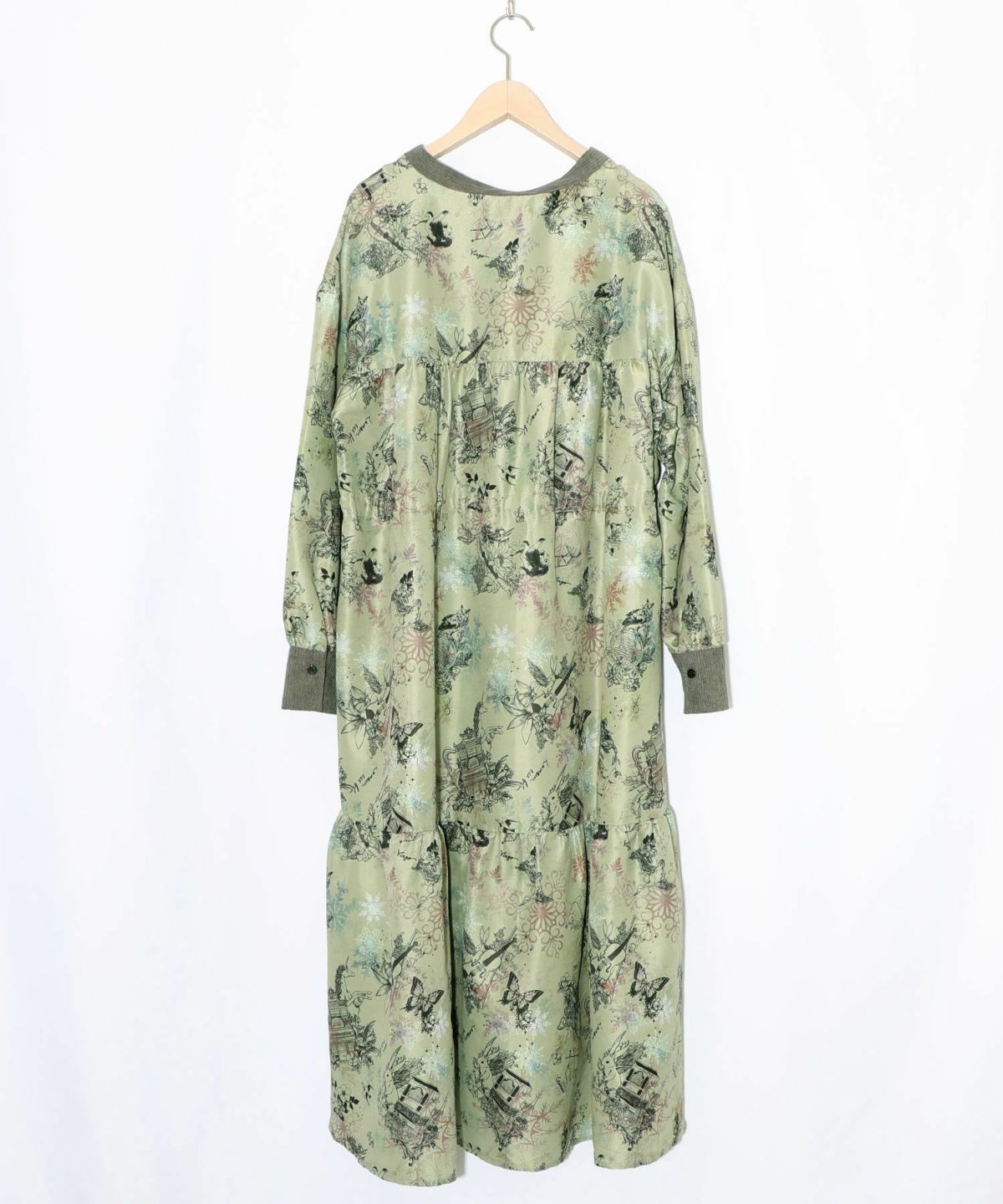 星座・楽器・雪の結晶柄 布帛×コーデュロイワンピ-23