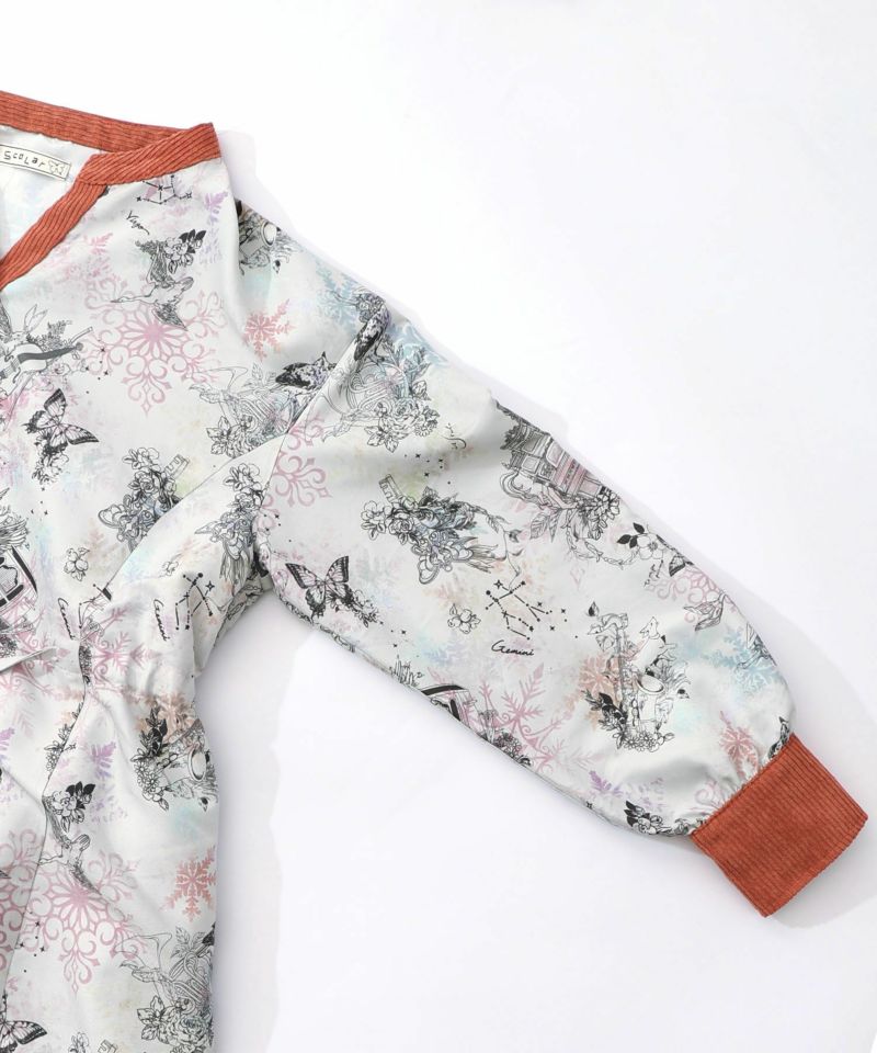 星座・楽器・雪の結晶柄 布帛×コーデュロイワンピ-26