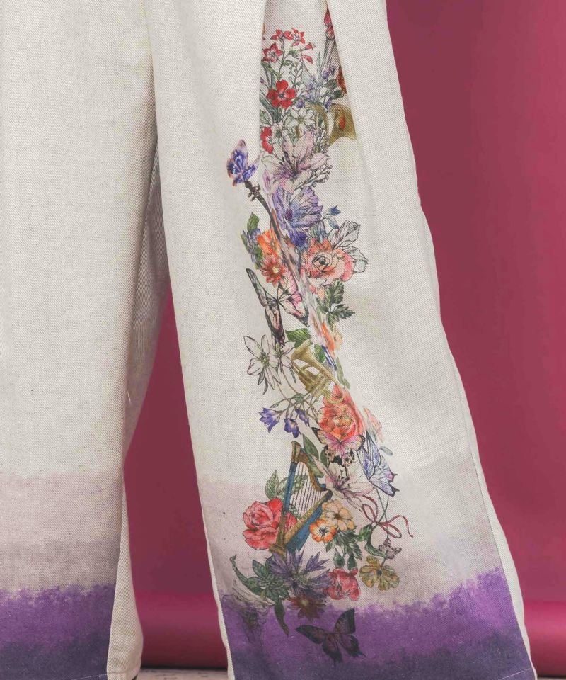 花柄裾グラデラメツイード×裏地パンツ-7