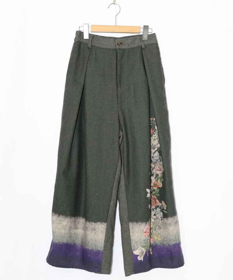 花柄裾グラデラメツイード×裏地パンツ-8