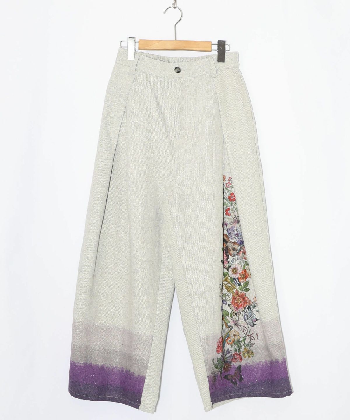 花柄裾グラデラメツイード×裏地パンツ-11