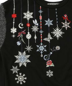雪の結晶ガーランド刺繍裏毛×ラメフェザーニット-23