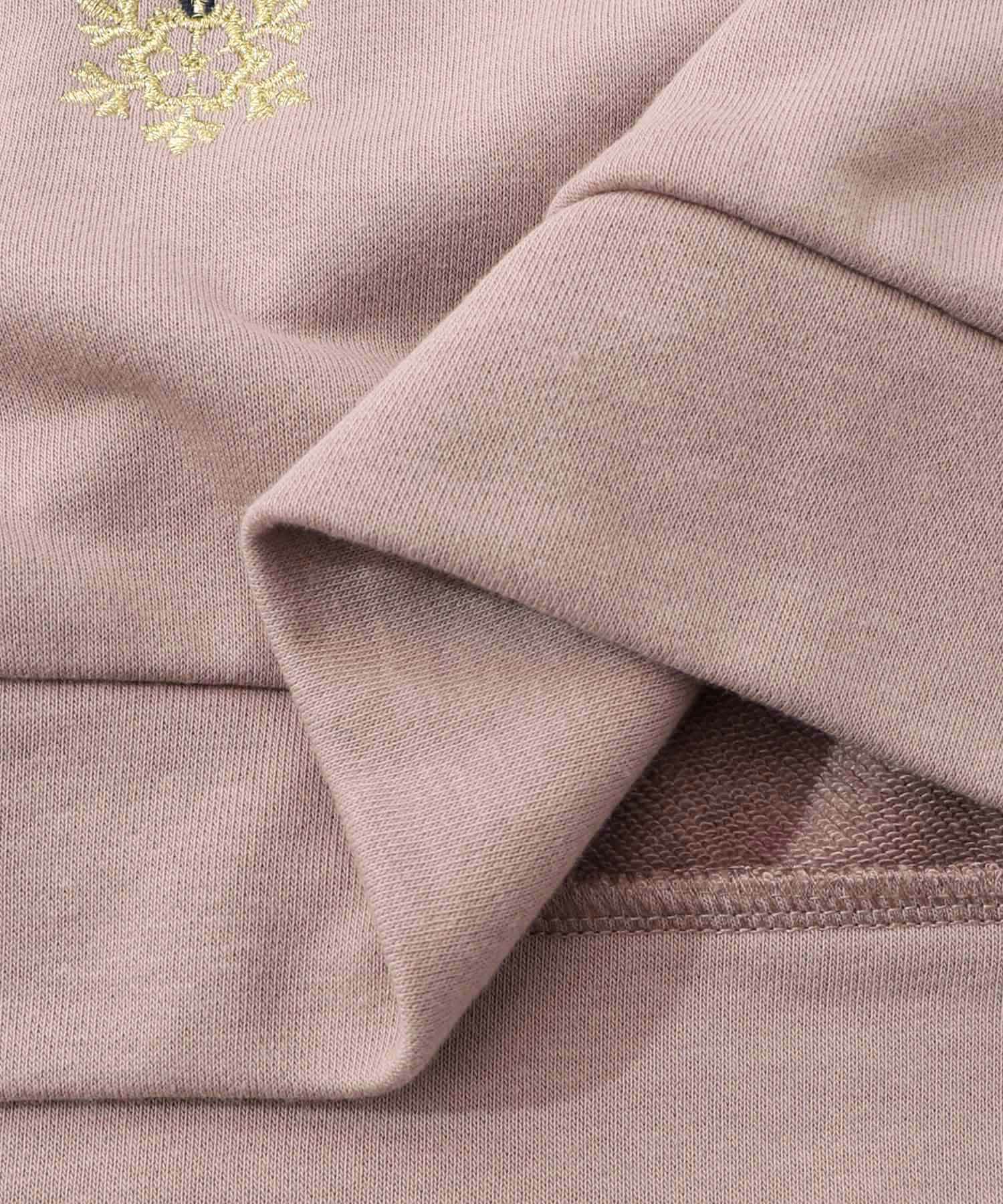 雪の結晶ガーランド刺繍裏毛×ラメフェザーニット-29