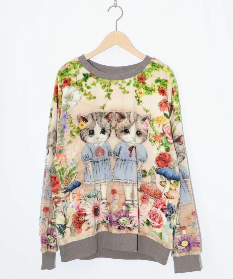 ネコ姉妹の秘密の花園 双面フランネルプルオーバー-8