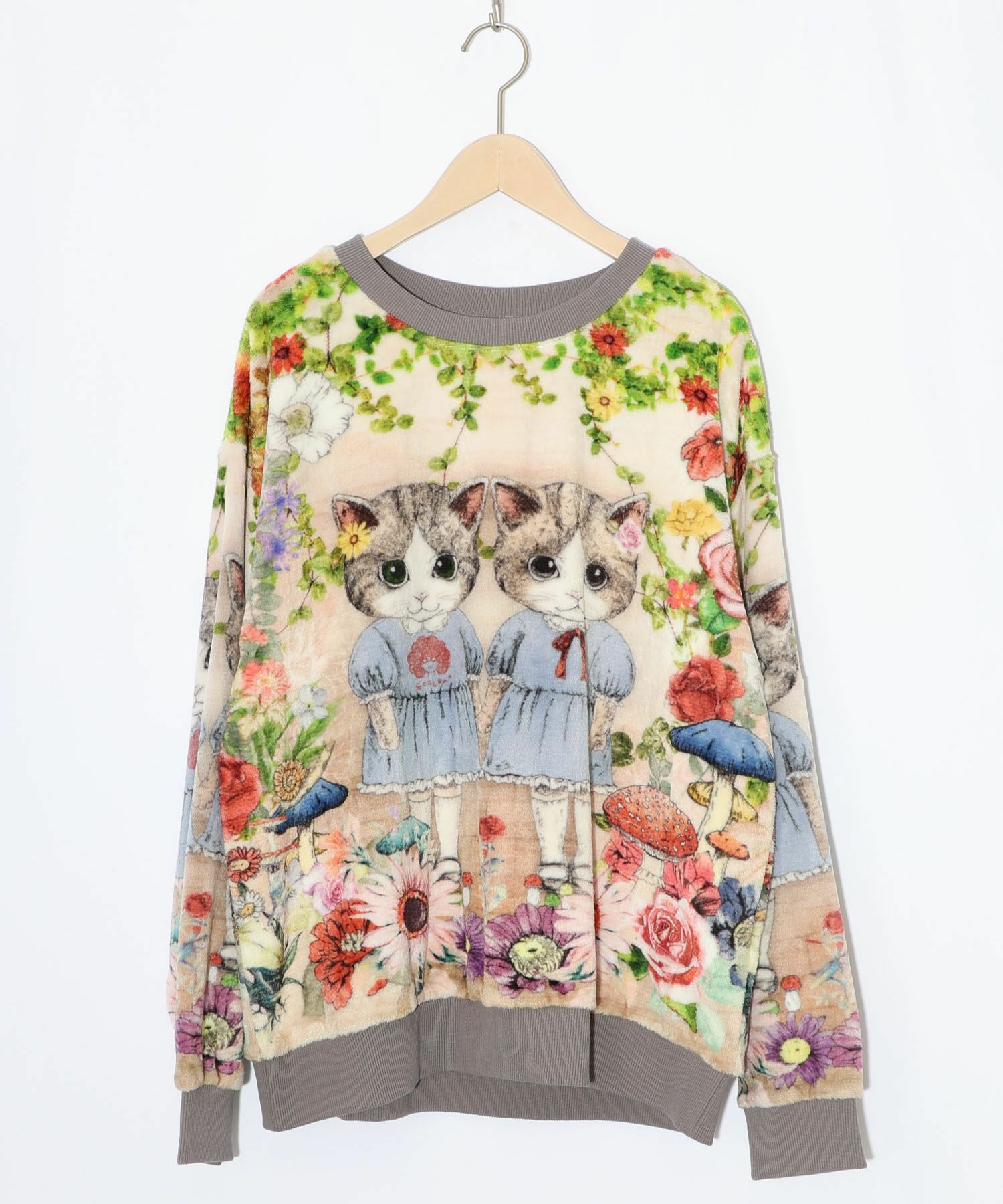 ネコ姉妹の秘密の花園 双面フランネルプルオーバー-8