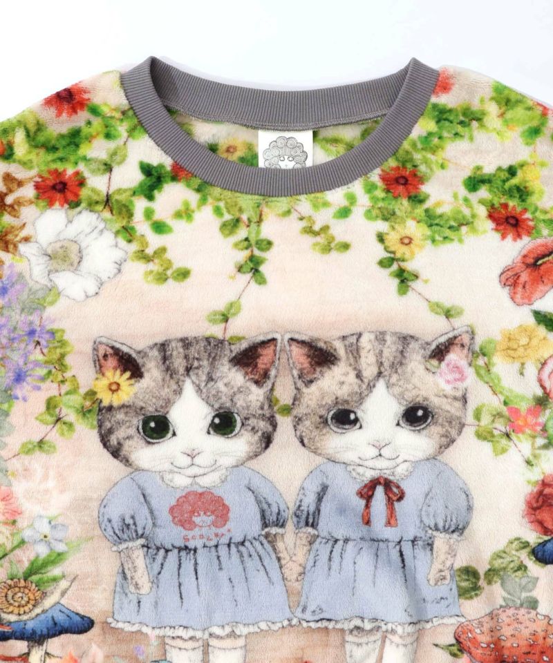 ネコ姉妹の秘密の花園 双面フランネルプルオーバー-10