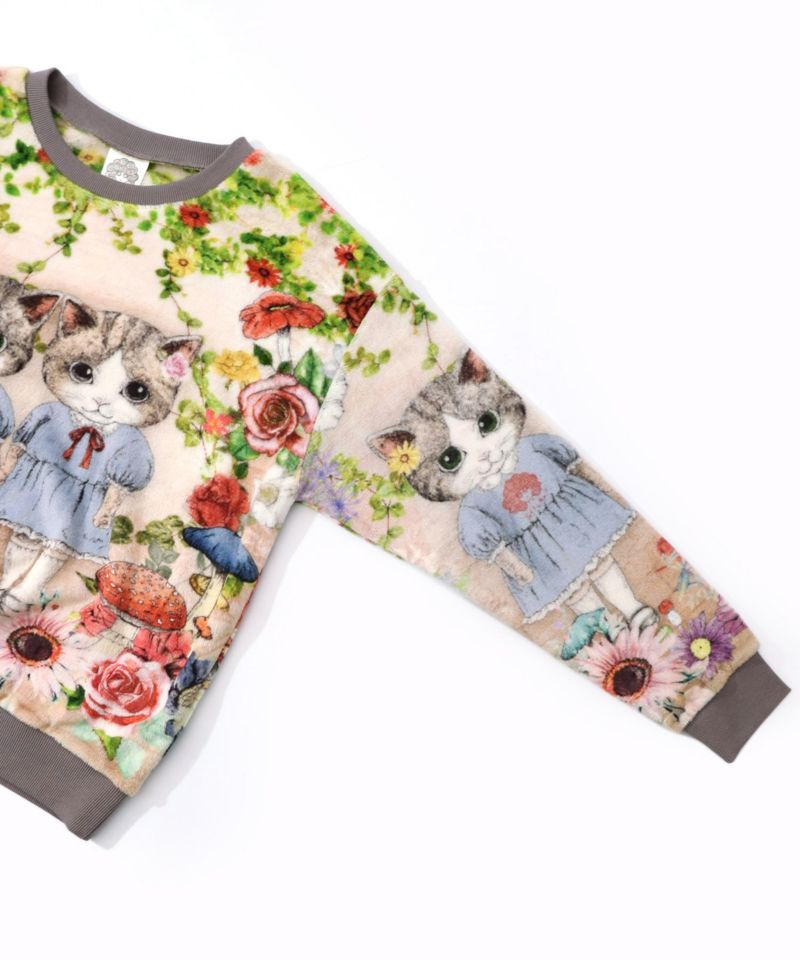 ネコ姉妹の秘密の花園 双面フランネルプルオーバー-11