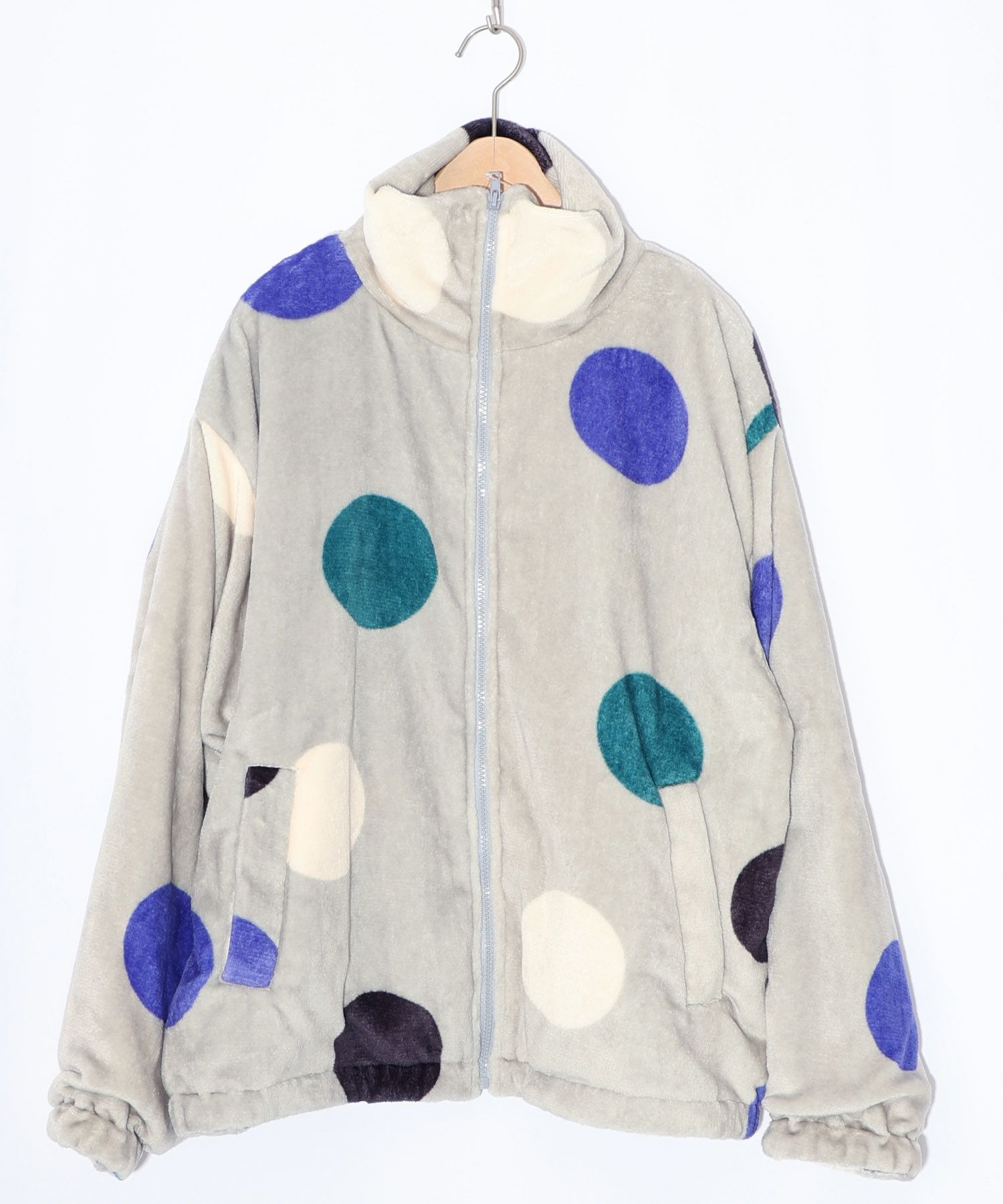 カラフルドット柄双面フランネルブルゾン-8