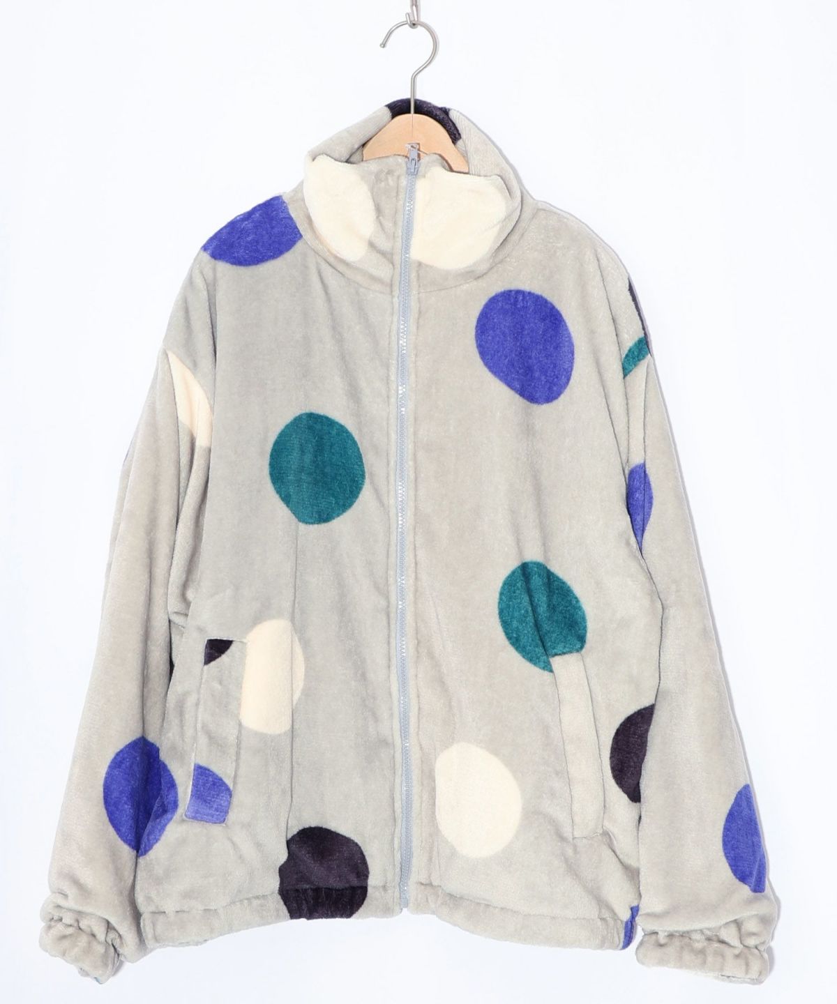 カラフルドット柄双面フランネルブルゾン-8