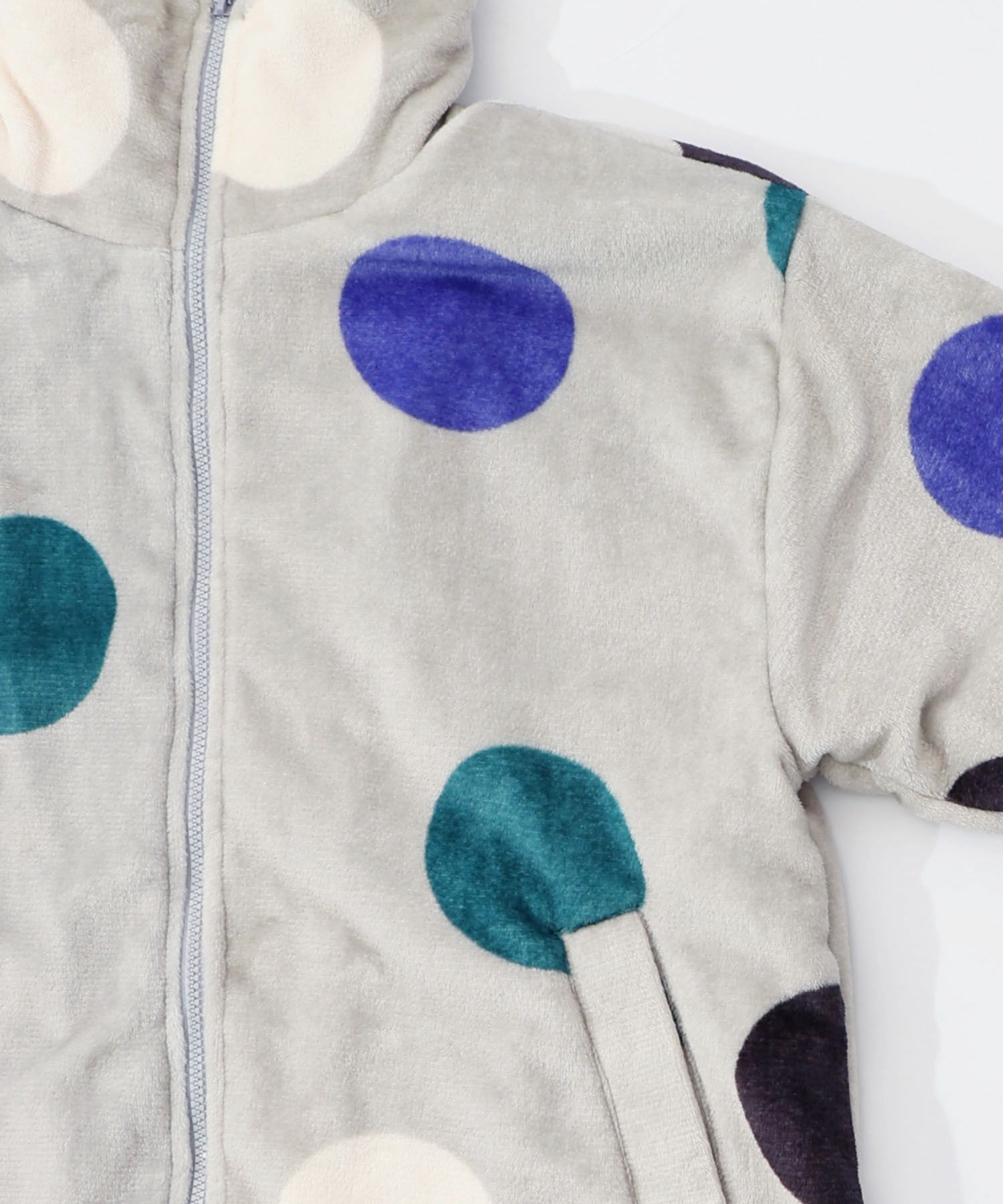 カラフルドット柄双面フランネルブルゾン-9