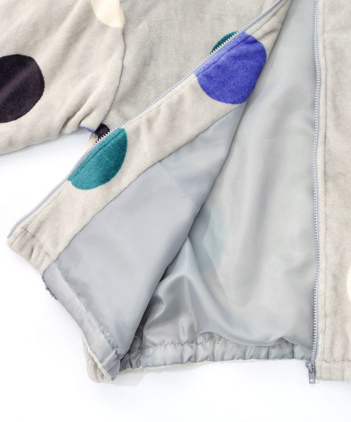 カラフルドット柄双面フランネルブルゾン-15