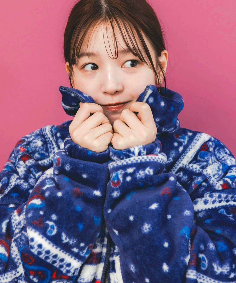 ランダムバンダナ柄双面フランネルブルゾン-6